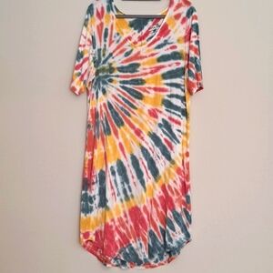 Torrid Super Soft KnitsTie Dye Maxi Shirt Dress size 0